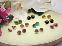 Yellow Round - Wooden Earrings