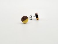 Yellow Round - Wooden Earrings