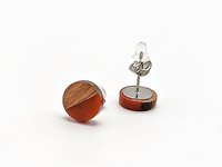 Red Round - Wooden Earrings