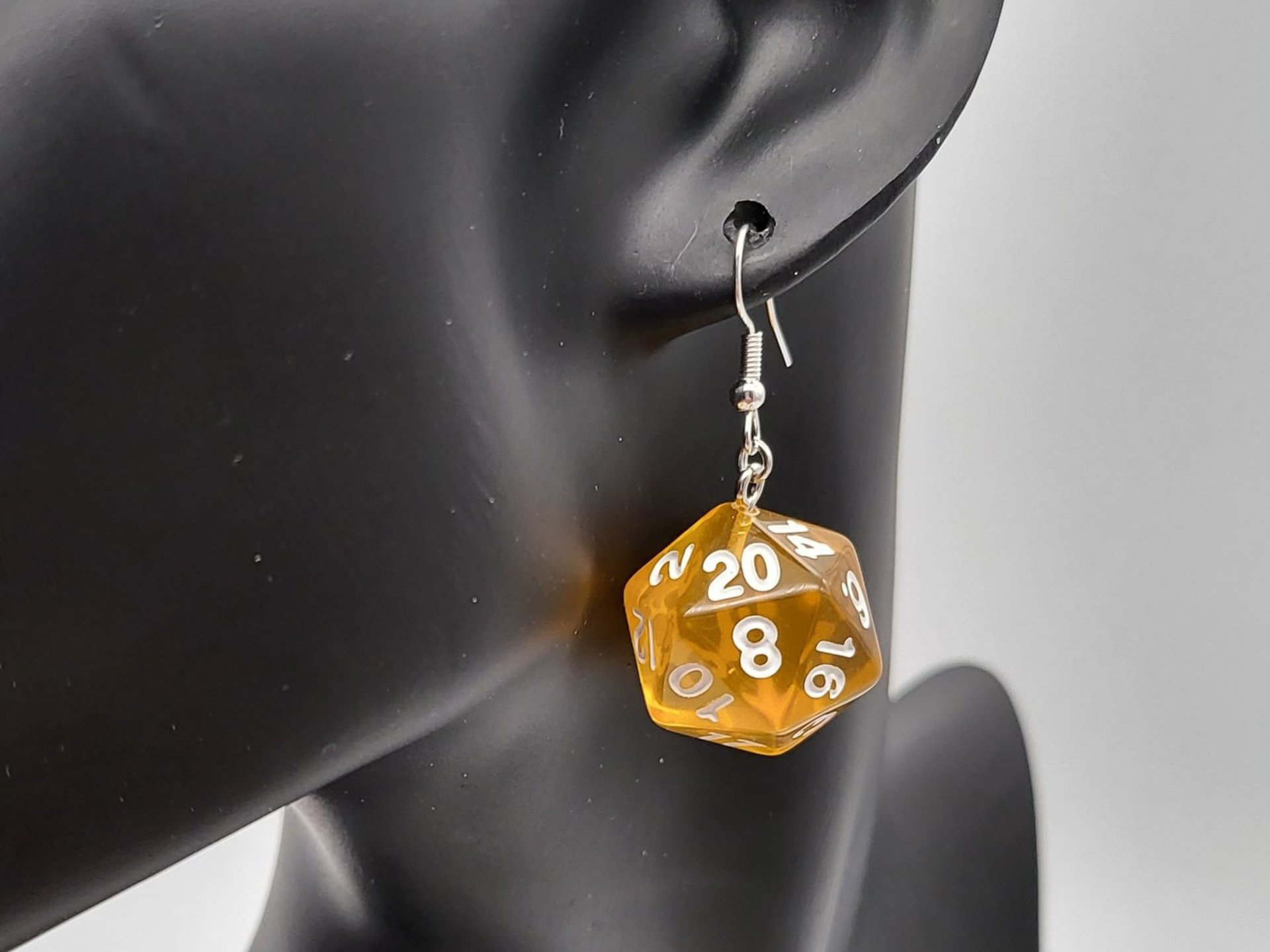 Violet D20 Dice Earrings 