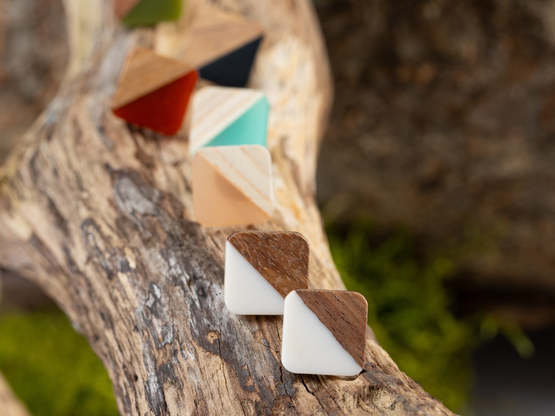 Wood + Resin Earrings